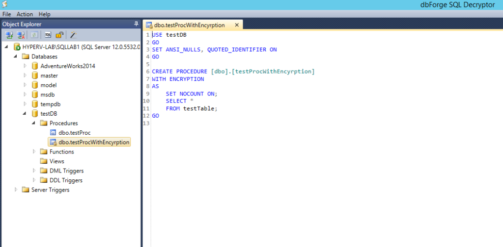 dbForge SQL Decryptor Screenshot 4
